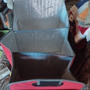 Red and Gray Insulated Storage Food& Beverage Tote